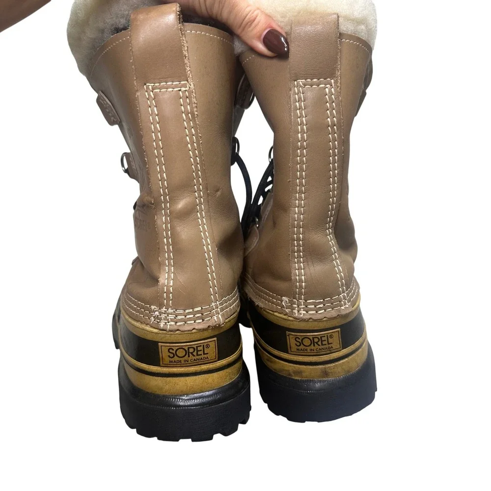 Vintage men's sorrel Kaufman duck boots leather wool snow winter waterproof 8 9